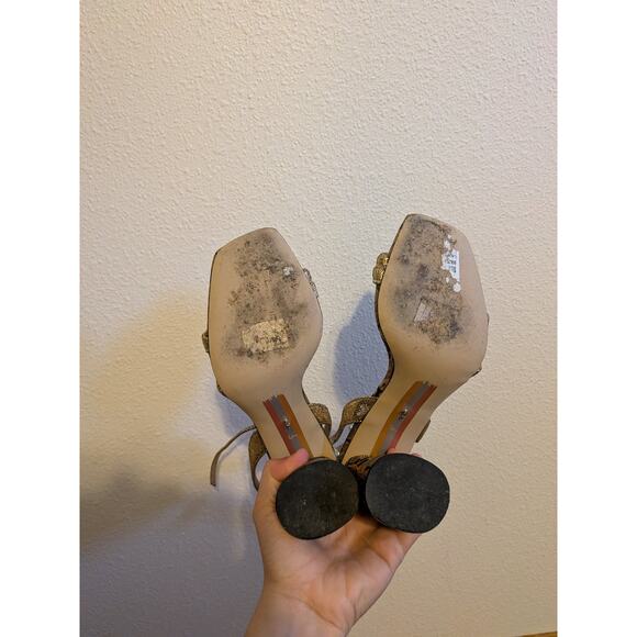 Sam edlman kia block sandal size 6.5 gold metallic - Picture 4 of 6